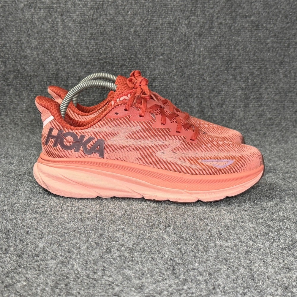Hoka Clifton 9 Running Shoes Women's 8 Rust Earthenware Red Athletic Run Sneaker